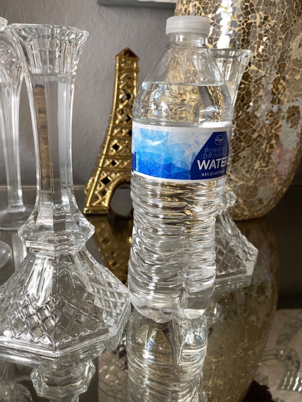 Vintage Crystal Led Cut Glass Candle Holders Set - Picture 3 of 3